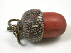 LV-3397  Sappanwood & Betelnut Acorn Pendant Box, Charm, Pill Holder-SCREW CAP