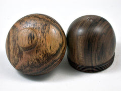 LV-3384 Black Chacate & Bocote Acorn Pill Box, Engagement Ring Box-SCREW CAP