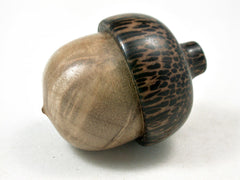 LV-3361 Bay Laurel Burl & Black Palm Acorn Jewelry, Ring Box, Pill Box-SCREW CAP