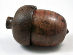 LV-3211  Curly Hawaiian Koa & Pheasantwood  Acorn Pill Box, Jewelry, Engagement Ring Box-SCREW CAP