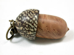 LV-3273 Yellowbox Burl & Betel Nut Acorn Pendant Box, Charm, Pill Holder-SCREW CAP