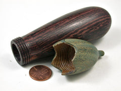 LV-3191 Camatillo & Verawood Eggplant Threaded Trinket Box, Pill Box, Needle Case-SCREW CAP