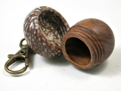 LV-3278 Lignum Vitae & Betel Nut Acorn Pendant Box, Charm, Pill Holder-SCREW CAP