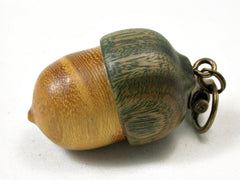 LV-3307 Osage Orange & Verawood Acorn Pendant Box, Charm, Pill Holder-SCREW CAP