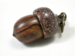 LV-3286 Desert Ironwood & Betelnut Acorn Pendant Box, Charm, Pill Holder-SCREW CAP