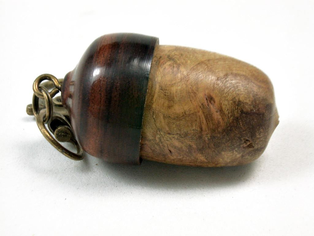 LV-3423  Redbud Burl & Ironwood Acorn Pendant Box, Charm, Pill Holder-SCREW CAP