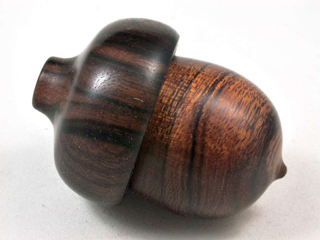 LV-3320 Ironwood & Ebony Acorn Jewelry Box, Pill Box, Engagement Ring Box-SCREW CAP