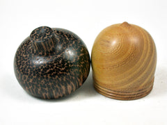 LV-3367 Osage Orange with Black Palm Acorn Jewelry, Ring Box, Pill Box-SCREW CAP