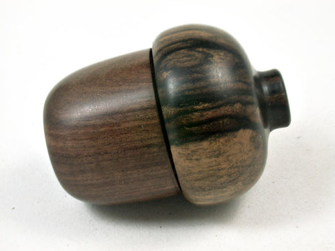 LV-3412 Cocuswood & Ebony Acorn Ring Box, Pill Holder, Secret Compartment-SCREW CAP