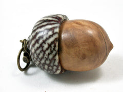 LV-3267 Olive Burl & Betelnut Acorn Pendant Box, Charm, Pill Holder-SCREW CAP