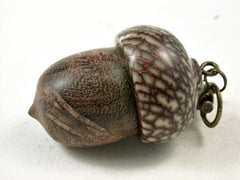 LV-3343 Mesquite Burl & Betelnut Acorn Pendant Box, Pill Fob-SCREW CAP