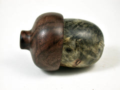 LV-3204 Buckeye Burl & Black Walnut Burl Acorn Pill Box, Jewelry, Engagement Ring Box-SCREW CAP