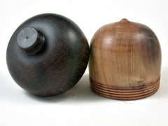 LV-3352 Port Orford Cedar & Rosewood Acorn Jewelry Box, Pill Box, Trinket Box-SCREW CAP