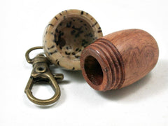 LV-3280 Amboyna Burl & Betelnut Acorn Pendant Box, Charm, Pill Holder-SCREW CAP
