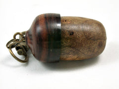 LV-3423  Redbud Burl & Ironwood Acorn Pendant Box, Charm, Pill Holder-SCREW CAP