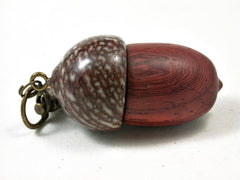 LV-3270 African Padauk & Betelnut Acorn Pendant Box, Charm, Pill Holder-SCREW CAP
