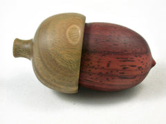 LV-3340 Padauk & Verawood Acorn Jewelry Box, Pill Box, Engagement Ring Box-SCREW CAP