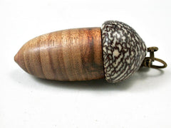 LV-3275 Carob & Betel Nut Acorn Pendant Box, Charm, Pill Holder-SCREW CAP