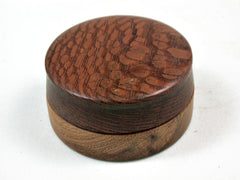 LV-3382  Leopardwood & ironwood Flat Pill Box, Snuff Box, Ring Holder, Trinket Box-SCREW CAP