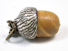 LV-3430 Osage Orange & Betel Nut Acorn Pendant Box, Keychain, Pill Fob-SCREW CAP