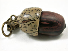 LV-3283 Camatillo & Yolillo Palm Nut Acorn Box, Pill Holder, Compartment Pendant-SCREW CAP