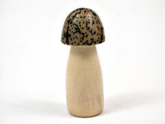 LV-3459 American Holly & Yollilo Palm Nut Wooden Mushroom Box-THREADED