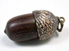 LV-3432 Desert Ironwood & Betelnut Acorn Pendant Box, Charm, Pill Holder-SCREW CAP