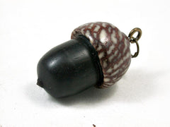 LV-3294 African Blackwood & Betelnut Acorn Pendant Box, Charm, Pill Holder-SCREW CAP