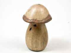 LV-3360 Persimmon & Live Oak Wooden Mushroom Trinket Box, Pill, Jewelry Box-THREADED