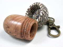 LV-3424 Cherry Burl & Betelnut Acorn Box, Pill Holder, Compartment Pendant-SCREW CAP