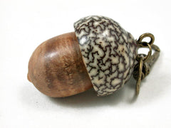 LV-3284 Japanese Sugi & Betel Nut Acorn Pendant Box, Keychain, Pill Fob-SCREW CAP