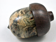 LV-3386 Buckeye Burl & Black Walnut Acorn Jewelry, Ring Box, Pill Box-SCREW CAP