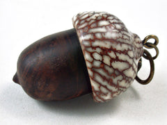 LV-3350 Manzanita Burl & Betelnut Acorn Pendant Box, Pill Fob-SCREW CAP