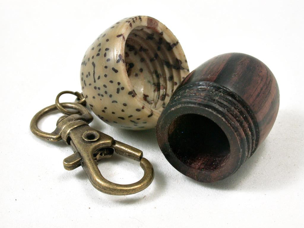 LV-3283 Camatillo & Yolillo Palm Nut Acorn Box, Pill Holder, Compartment Pendant-SCREW CAP