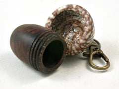 LV-3350 Manzanita Burl & Betelnut Acorn Pendant Box, Pill Fob-SCREW CAP