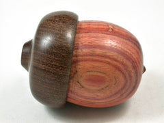 LV-3319 Tulipwood & Brown Ebony Acorn Jewelry Box, Pill Box, Trinket Box-SCREW CAP