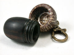 LV-3293  African Blackwood & Betelnut Acorn Pendant Box, Charm, Pill Holder-SCREW CAP