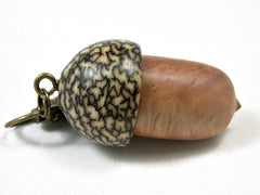 LV-3273 Yellowbox Burl & Betel Nut Acorn Pendant Box, Charm, Pill Holder-SCREW CAP