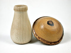 LV-3195 Holly & Wisteria Wooden Mushroom Trinket Box, Pill, Jewelry Box-THREADED