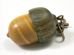 LV-3307 Osage Orange & Verawood Acorn Pendant Box, Charm, Pill Holder-SCREW CAP