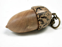 LV-3421 Olive Burl & Yolillo Palm Nut Acorn Pendant Box, Charm, Pill Holder-SCREW CAP