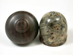 LV-3372 Buckeye Burl & Black Walnut Burl Acorn Jewelry, Pill , Trinket Box-SCREW CAP