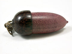 LV-3263 Purpleheart & Black Palm Acorn Pendant Box, Charm, Pill Holder-SCREW CAP