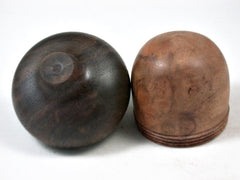 LV-3378   Camphor Burl & Walnut  Acorn Pill Box, Engagement Ring Box-SCREW CAP