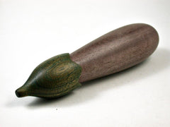 LV-3188  Blue Mahoe & Verawood Eggplant Threaded Trinket Box,  Pill Box, Needle Case-SCREW CAP