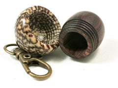 LV-3274 Kingwood & Betel Nut Acorn Pendant Box, Charm, Pill Holder-SCREW CAP