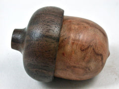 LV-3378 Camphor Burl & Walnut Acorn Pill Box, Engagement Ring Box-SCREW CAP