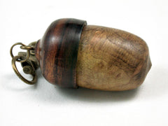 LV-3423  Redbud Burl & Ironwood Acorn Pendant Box, Charm, Pill Holder-SCREW CAP