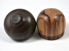 LV-3381   Tigre Caspi & Brown Ebony Acorn Pill Box, Engagement Ring Box-SCREW CAP