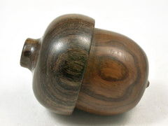 LV-3359 Lignum Vitae & Black Chacate Acorn Box, Pill Holder, Engagement Ring Box-SCREW CAP